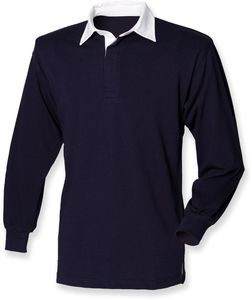 Front Row FR100 - Long Sleeve Plain Rugby Shirt Navy
