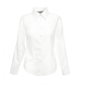 Fruit of the Loom SC411 - Lady-fit poplin long sleeve shirt White