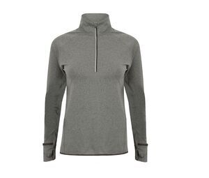 Tombo TL563 - Ladies' long sleeved 1/4 zip top Grey Marl