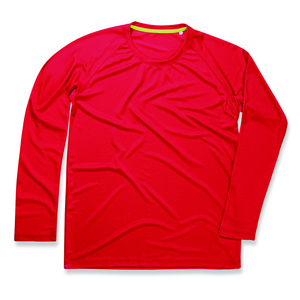 Stedman STE8420 - T-shirt Raglan Mesh Active-Dry LS Crimson Red