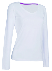 Stedman STE9720 - T-shirt V-neck Claire LS for her White