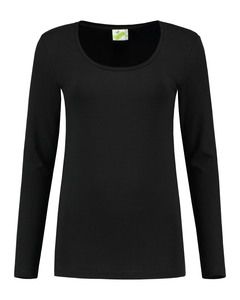 Lemon & Soda LEM1267 - T-shirt Crewneck cot/elast LS for her Black