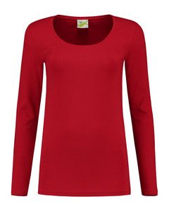 Lemon & Soda LEM1267 - T-shirt Crewneck cot/elast LS for her Red