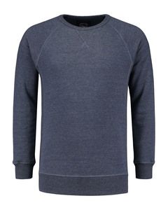 Lemon & Soda LEM3229 - Heavy Sweater Raglan Crewneck for him Navy Heather