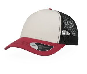 ATLANTIS AT180 - Casquette Rapper en coton canvas White / Burgundy / Black