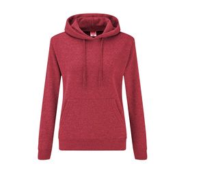 Fruit of the Loom SC269 - Lady Fit Hooded Sweat Vintage Heather Red