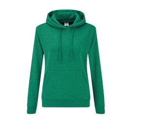 Fruit of the Loom SC269 - Lady Fit Hooded Sweat Retro Heather Green