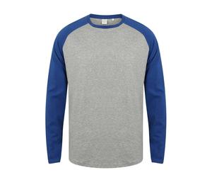 SF Men SF271 - Pitkähihainen baseball-paita Heather Grey/ Royal