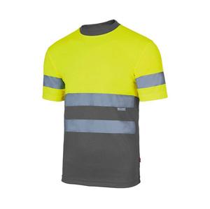 VELILLA V5506 - T-SHIRT TECHNIQUE BICOLORE HAUTE VISIBILITÉ Fluo Yellow / Grey