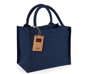 Westford Mill WM412 - Jute mini gift bag Navy / Navy