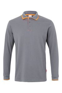 Velilla 105515 - LS TWO-TONE POLO GREY/HI-VIS ORANGE