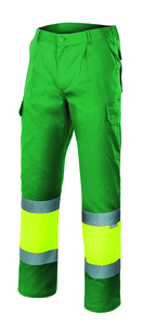 Velilla 156 - HV TWO-TONE LINED TROUSERS GRASS GREEN/HI-VIS YELLOW