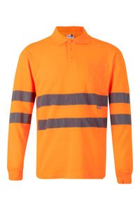 Velilla 305514 - HV LS COTTON POLO Hi-Vis Orange