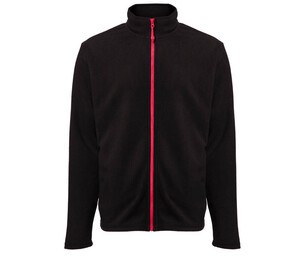 BLACK&MATCH BM700 - Men's zipped fleece jacket Black / Red