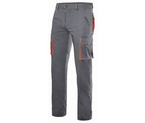 VELILLA V3024S - Two-tone workwear trousers Grey/Red