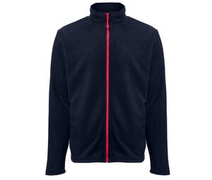 BLACK&MATCH BM700 - Men's zipped fleece jacket Navy / Red